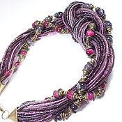 Украшения handmade. Livemaster - original item Berry Pool Necklace beads and natural stones Amethyst Tiger Eye. Handmade.