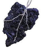 Украшения handmade. Livemaster - original item Necklace of beads with azurite "Birch Leaf". Handmade.