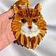 Подвес интерьерный фьюзинг Рыжий кот, Подвески, Уфа,  Фото №1