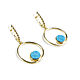 Agate Druse earrings, blue earrings, ring Earrings with stones. Earrings. Irina Moro. My Livemaster. Фото №5