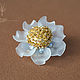 Chamomile lucite Brooch embroidered with sequins and beads. Brooches. FoggyForest. My Livemaster. Фото №4