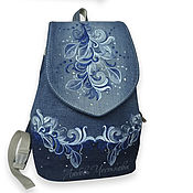 Сумки и аксессуары handmade. Livemaster - original item Copy of Denim backpack Paradise flowers. Handmade.