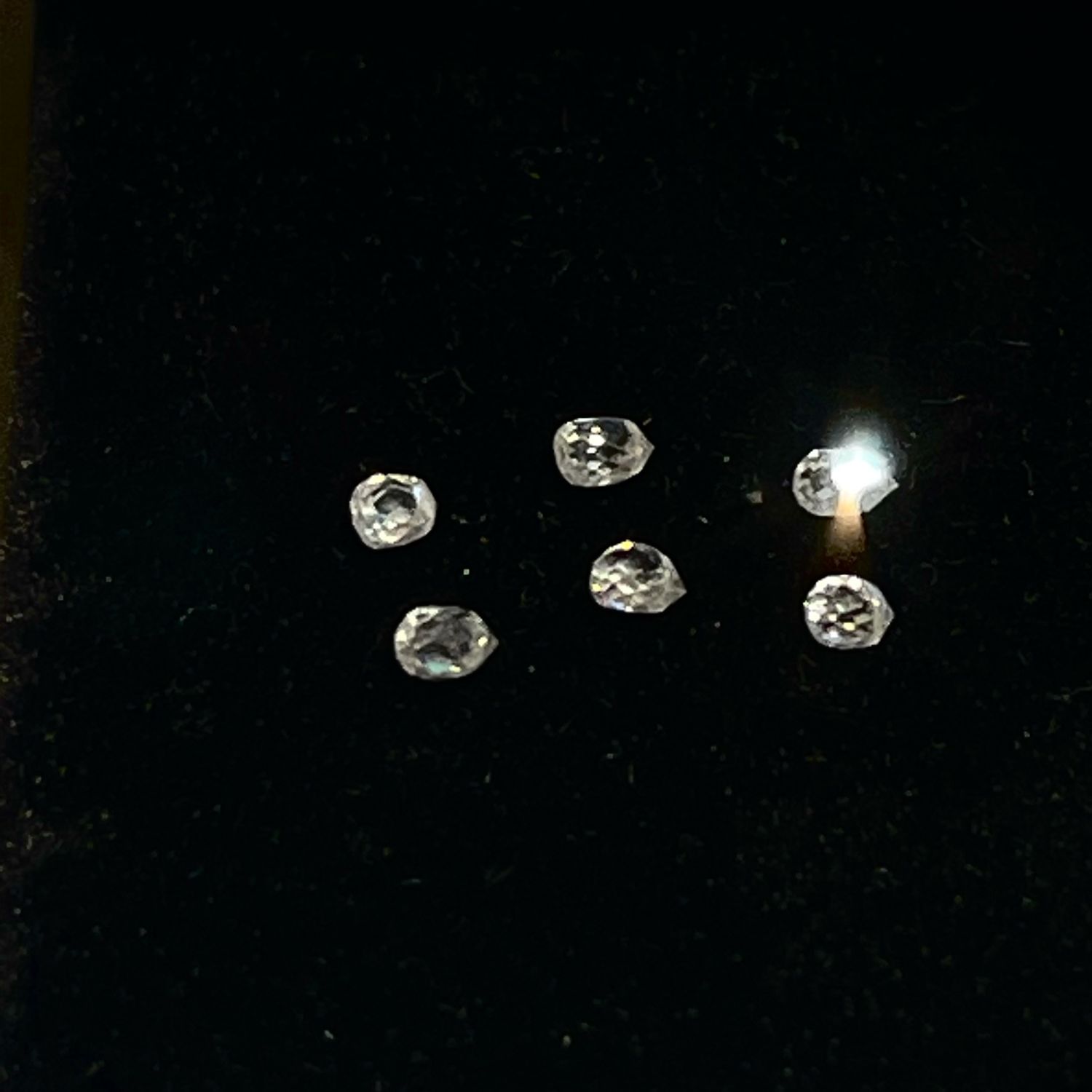Натуральные 6шт белые бриллианты-капли-бриолеты просверл. 0.09-0.11кт, Бусины, Москва,  Фото №1