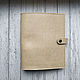 A5 beige leather notebook with a flap, Diaries, St. Petersburg,  Фото №1
