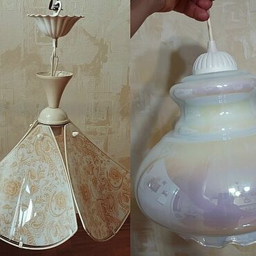 Винтаж ручной работы. Ярмарка Мастеров - ручная работа Винтаж: НОВЫЕ ВИНТАЖНЫЕ ЛЮСТРЫ ИЗ СТЕКЛА, ПЛАФОН.. Handmade.