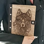 Канцелярские товары handmade. Livemaster - original item Handmade wooden notebook with leather binding 
