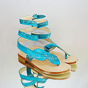 Обувь ручной работы handmade. Livemaster - original item Sandals from Python ELIZABETH. Handmade.