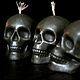 Beeswax candle 'Skull' Black 4 pcs. Candles. merlin-hat (Merlin-hat). My Livemaster. Фото №4