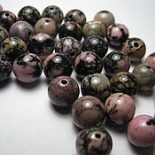 Материалы для творчества handmade. Livemaster - original item Rhodonite bead 8 mm smooth ball. Handmade.