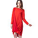 Красное платье, платье , платье эффектное, платье красивое, платье необычной формы, платье дизайнерское