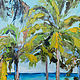 Картина пляж пальмы маслом большая абстракция 80х60 см. Картины. Дизайнерские картины Елены Хухаревой. Ярмарка Мастеров.  Фото №5