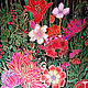 Night Flowers Painting Floral, Red orange hot pink painting original. Pictures. House of the Sun (irina-bast). My Livemaster. Фото №4