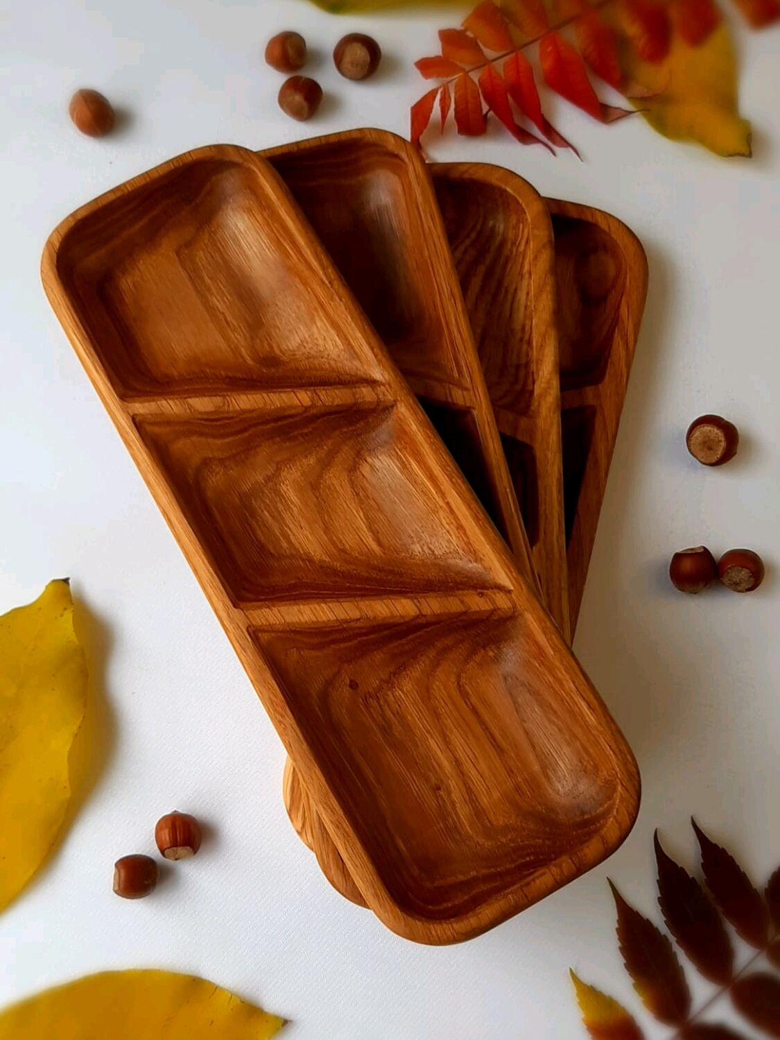 Менажница деревянная из дуба три секции в интернет-магазине на Ярмарке ...