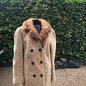 Винтаж handmade. Livemaster - original item Sheepskin coat with mink collar, Holland. Handmade.