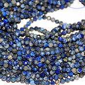 Материалы для творчества handmade. Livemaster - original item Lapis lazuli 4 mm, cut beads, faceted stones. Handmade.