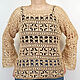 Linen openwork crochet jumper Charisma. Jumpers. talking-sweater. Online shopping on My Livemaster.  Фото №2
