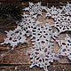 Set of knitted snowflakes 10 pieces 6-7 cm white. Christmas decorations. BarminaStudio (Marina)/Crochet (barmar). My Livemaster. Фото №4