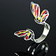 Butterfly ring made of 925 sterling silver enamel BS0004. Rings. Sunny Silver. My Livemaster. Фото №5