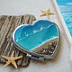 Pocket mirror 'Ocean' heart, Pocket mirrors, Mostovskoi,  Фото №1