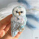 Brooch ' Heavenly owl». Textile brooch-bird. Brooches. Coffeelena. Online shopping on My Livemaster.  Фото №2