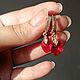 Red Heart Earrings. Gold earrings with Swarovski crystals. Earrings. JEWEL OLGA. My Livemaster. Фото №4