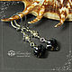 Pendientes de corazón con cristales de Swarovski 'el gato Negro' de plata 925. Earrings. Author studio Kamelya - Polina. Ярмарка Мастеров.  Фото №4