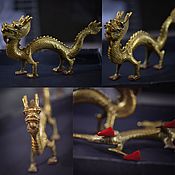 Подарки к праздникам handmade. Livemaster - original item Golden Dragon with red heels and vintage inkwell. Handmade.