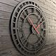 Большие часы настенные 1 метр "Kella". Часы классические. koduKuus /часы и декор из металла/. Интернет-магазин Ярмарка Мастеров.  Фото №2