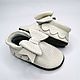 Baby moccasins, Bow Moccs, White Slippers, Kids' Moccasins, Footwear for childrens, Kharkiv,  Фото №1