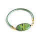 Designer green agate bracelet, leather bracelet with stone. Bead bracelet. Irina Moro. My Livemaster. Фото №6