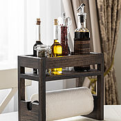 Для дома и интерьера handmade. Livemaster - original item Shelf with towel holder made of dark oak. Handmade.