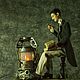 Nikola Tesla lamp in the steampunk style interior composition, Dolls, Apsheronsk,  Фото №1