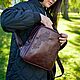  Women's Leather Burgundy Adri Mod Backpack. R26t-682, Backpacks, St. Petersburg,  Фото №1