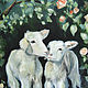 French garden baby goats oil Painting animals. Pictures. Viktorianka. My Livemaster. Фото №4