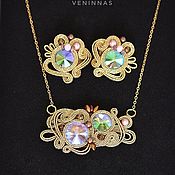 Украшения handmade. Livemaster - original item Soutache jewelry set Necklace and earrings. Handmade.