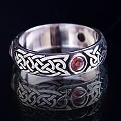 Украшения handmade. Livemaster - original item Ring with three stones and Celtic pattern.. Handmade.