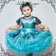 Baby dress 'Turquoise splatter' Art.162, Childrens Dress, Nizhny Novgorod,  Фото №1