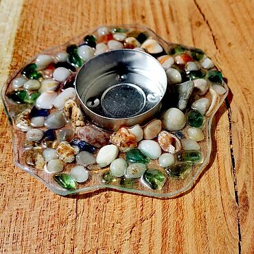 Капля Моря. Подсвечник. Морские стекла.. . Для дома и интерьера ручной работы - Ярмарка Мастеров Для дома и интерьера ручной работы. Ярмарка Мастеров - ручная работа Капля Моря. Подсвечник. Морские стекла.. Handmade.