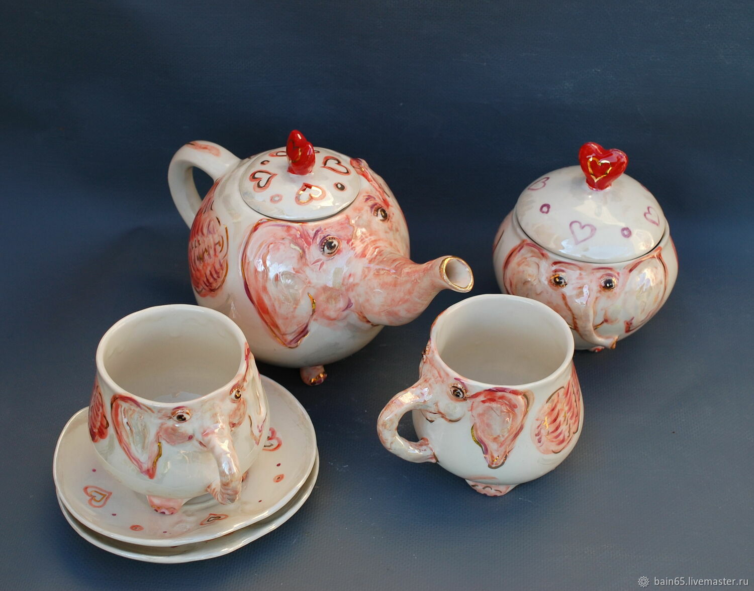 'Pink winged elephants' Tea set, Tea & Coffee Sets, Moscow,  Фото №1