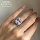 Серебряное кольцо 925 пробы розовое с белыми фианитами. Кольца. MARIA GUSEVA Fashion Jewelry. Ярмарка Мастеров.  Фото №5
