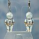Porcelain earrings with an English lock 'Cosmonaut'. Earrings. KASTdecor. My Livemaster. Фото №5