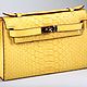 Мини-сумка женская из натуральной кожи питона IMP0806Y. Клатчи. CrocShop товары из экзотической кожи. Ярмарка Мастеров.  Фото №5