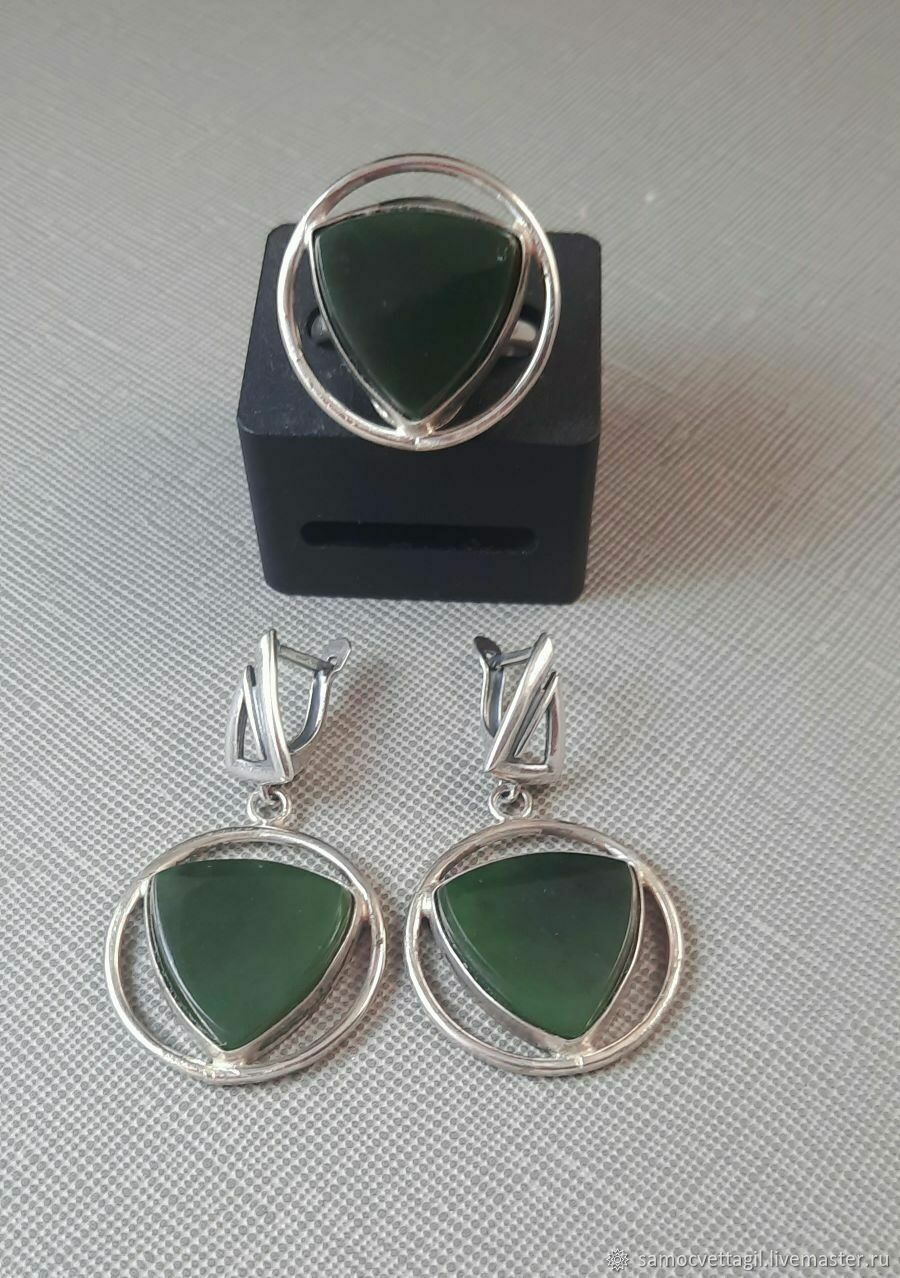 Комплект из Нефрита на заказ в интернет-магазине Ярмарка Мастеров по цене 2400 ₽ – RKMV2RU | Комплекты украшений, Нижний Тагил - доставка по России
