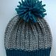Knitted hat with pompom 54-56 cm, Caps, Vilnius,  Фото №1