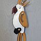 Попугай из натуральной кожи песочные крылья. Украшения для сумок. TSUBA leather_goods. Интернет-магазин Ярмарка Мастеров.  Фото №2