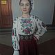 Women's shirt with embroidery. Embroidery 'Spring', Blouses, Kemerovo,  Фото №1
