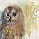 Watercolor painting. Birds. OWL. Pictures. ArtShipilina. My Livemaster. Фото №4