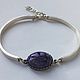 Bracelet 'Enchanted'- charoite, 925 sterling silver, Bead bracelet, Moscow,  Фото №1