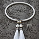 An open necklace made of river pearls with silk tassels is white. Necklace. gershman. My Livemaster. Фото №4