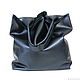 oversize leather bag huge bag package string bag black shopper bag. Shopper. BagsByKaterinaKlestova (kklestova). Online shopping on My Livemaster.  Фото №2